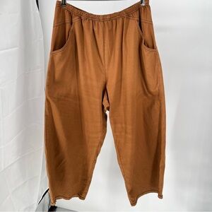 Cynthia Ashby Lantern Barrel Pants Size L Cotton Crop Wide Leg Art to Wear USA